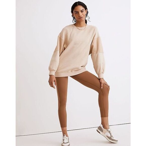 Madewell Women's Brown Cotton Oversized Raglan Pullover Sweatshirt - Picture 3 of 10